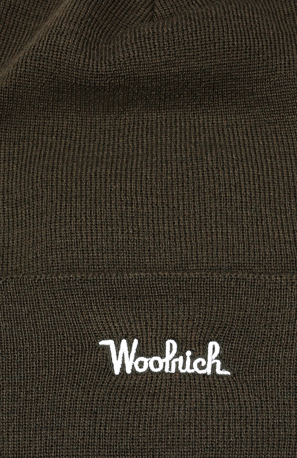 Женская шерстяная шапка WOOLRICH темно-зеленого цвета, арт. CFWWAC0104FR/UF0428 | Фото 4 (Материал: Текстиль, Шерсть)