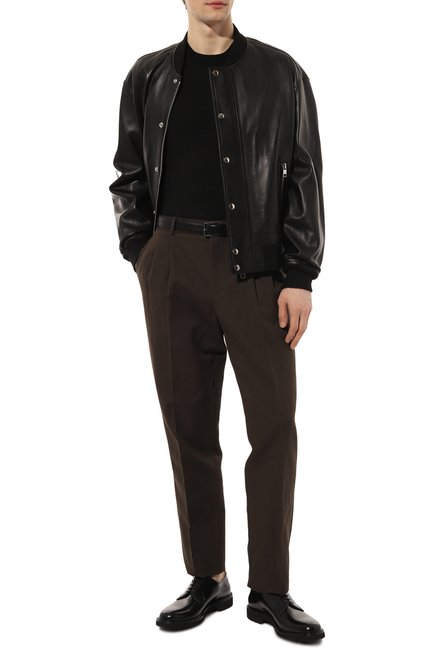 Мужские кожаные дерби MILLE 885 черного цвета, арт. B0ST0N/REAL/R00K | Фото 2 (Материал внутренний: Натуральная кожа; Стили: Классический; Нос: Не проставлено; Материал сплава: Проставлено)