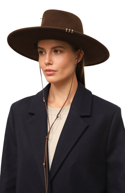 Женская шляпа romb bear COCOSHNICK HEADDRESS темно-коричневого цвета, арт. rombbear | Фото 2 (Материал: Текстиль, Шерсть)