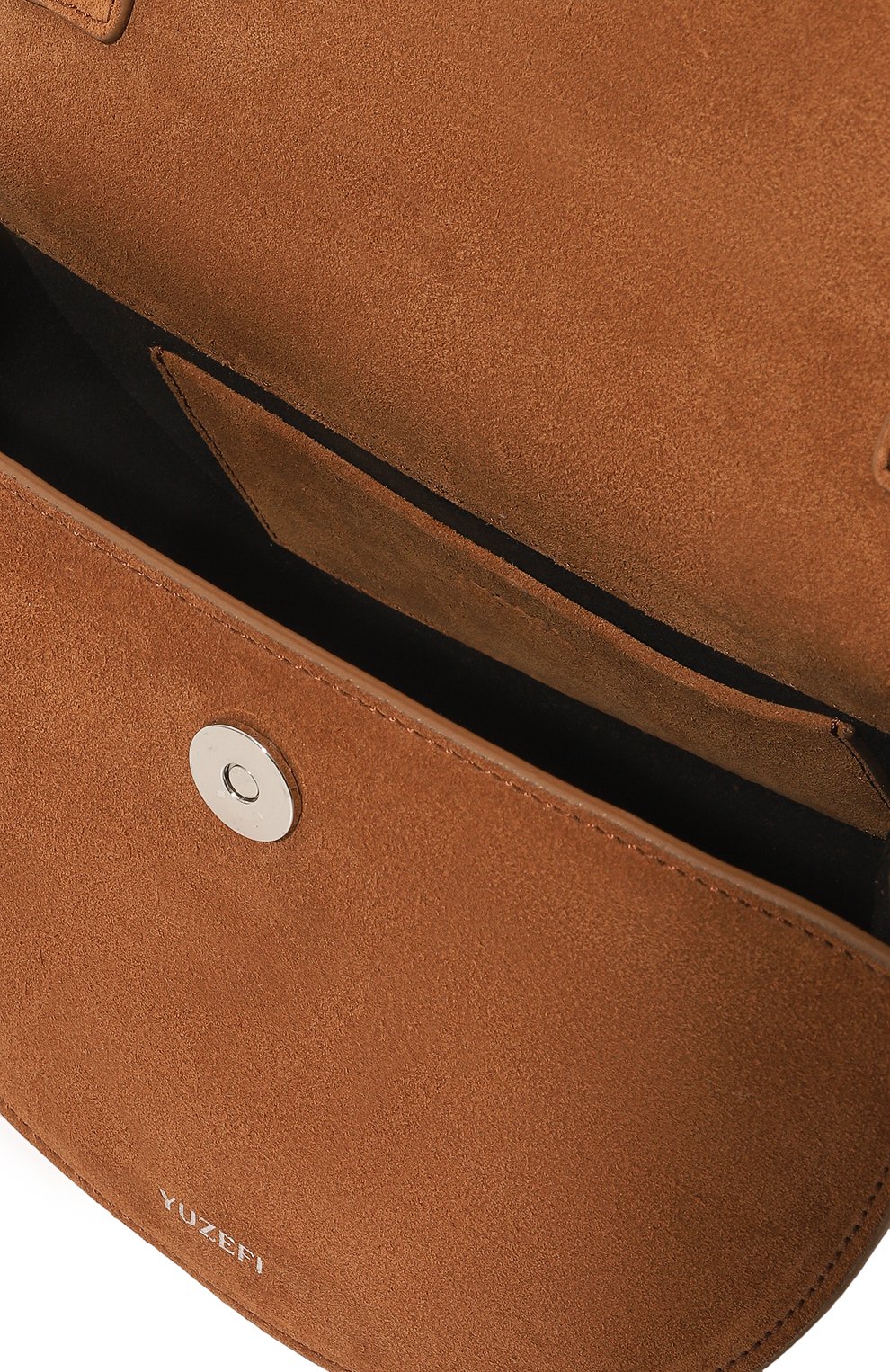 Женская сумка pretzel YUZEFI коричневого цвета, арт. YUZRS23-HB-PRZ-47 | Фото 5 (Сумки-технические: Сумки top-handle; Материал: Натуральная кожа; Ремень/цепочка: На ремешке; Размер: small)