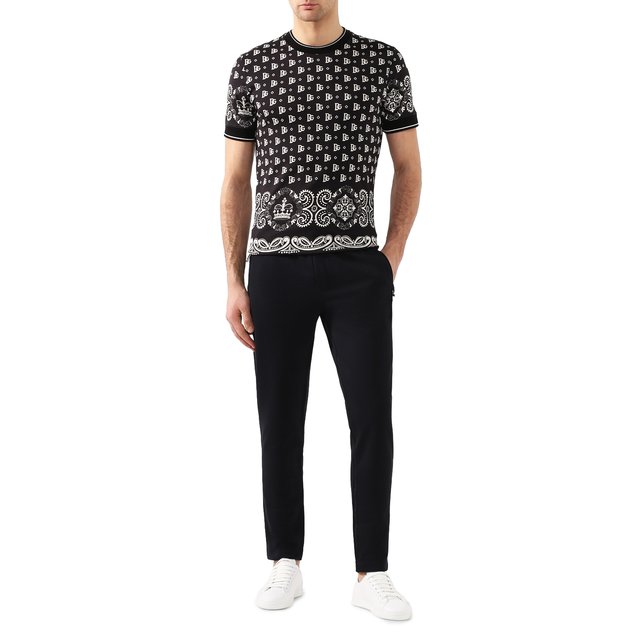 Хлопковые брюки Dolce & Gabbana  GYWEAT/FU7DU Фото 2