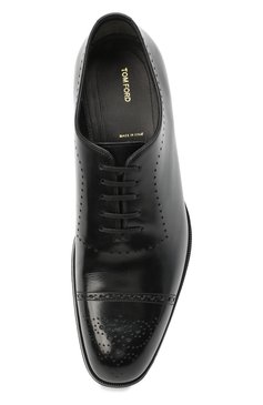 Мужские кожаные оксфорды с брогированием TOM FORD черного цвета, арт. J1096T-ANU | Фото 5 (Мужское Кросс-КТ: Броги-обувь; Материал внутренний: Натуральная кожа; Региональные ограничения белый список (Axapta Mercury): RU; Стили: Классический; Статус проверки: Проверено, Проверена категория)