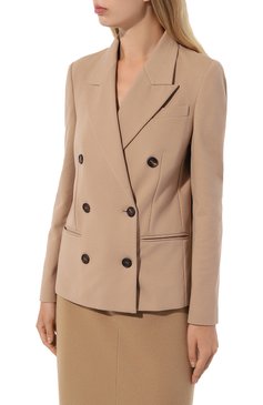 Женский хлопковый жакет BRUNELLO CUCINELLI бежевого цвета, арт. M0R242368P | Фото 3 (Рукава: Длинные; Случай: Повседневный; Длина (для топов): Стандартные; Материал сплава: Проставлено; Материал внешний: Хлопок; Драгоценные камни: Проставлено; 1-2-бортные: Двубортные; Женское Кросс-КТ: Жакет-одежда; Стили: Кэжуэл)