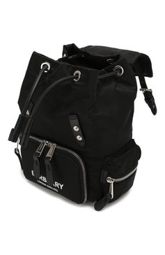 Женский рюкзак BURBERRY черного цвета, арт. 8021258 | Фото 4 (Размер: medium; Ремень/цепочка: На ремешке; Материал: Текстиль)