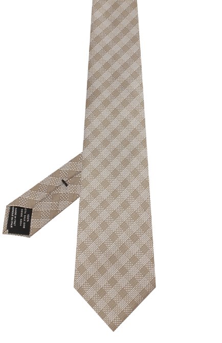 Мужской шелковый галстук TOM FORD бежевого цвета, арт. 5TF48/XTF | Фото 2 (Материал: Шелк, Текстиль; Статус проверки: Проверено; Принт: С принтом)