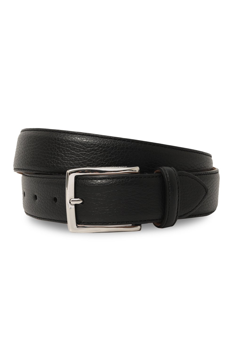 Мужской кожаный ремень CORNELIANI черного цвета, арт. 92V316-3820826 | Фото 1 (Случай: Повседневный; Материал: Натуральная кожа; Материал сплава: Проставлено; Нос: Не проставлено)