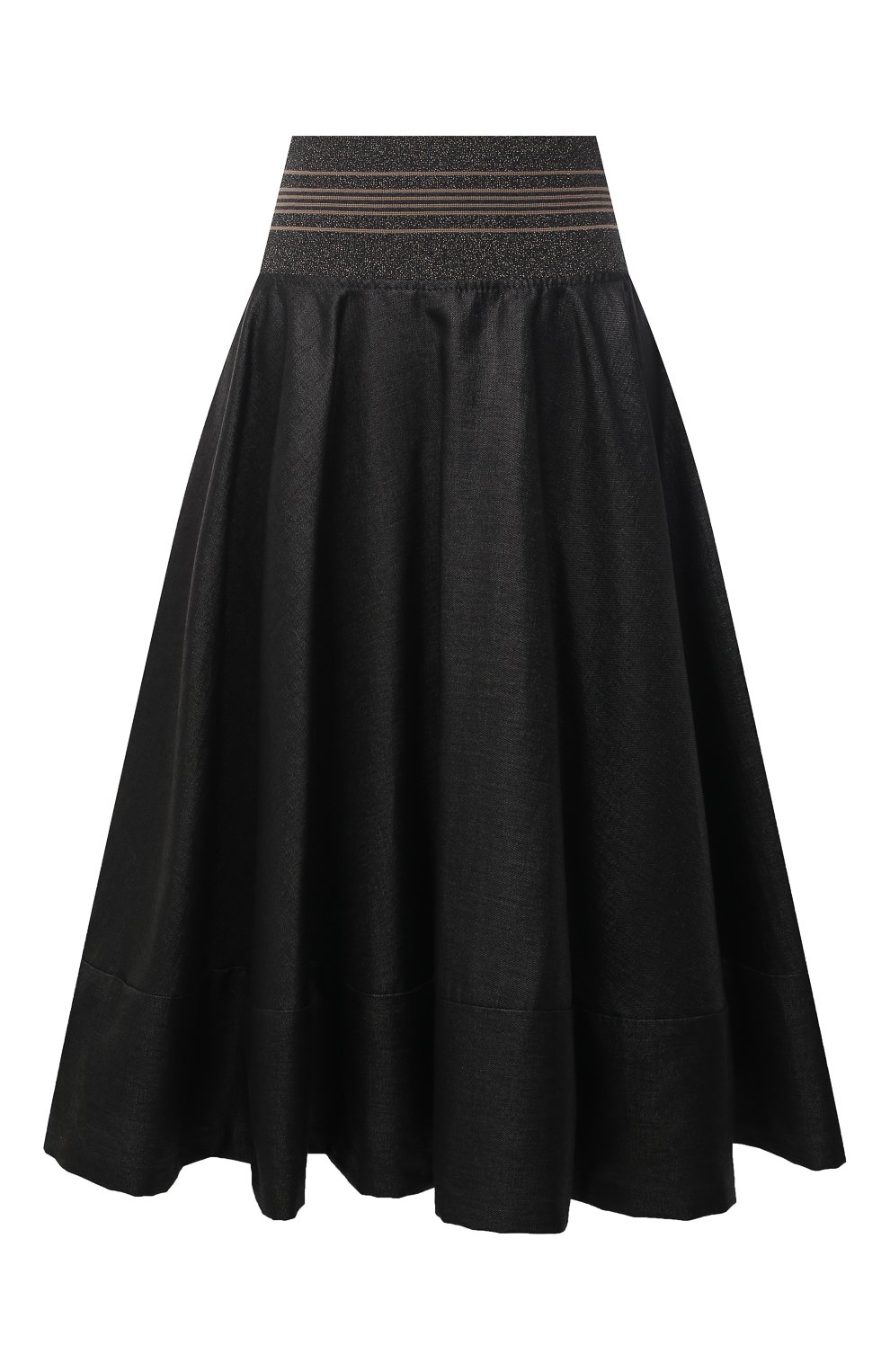 Льняная юбка Brunello Cucinelli Чёрный MH135G3051 5541390