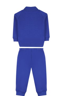 Детский хлопковый костюм из брюк и кардигана IL GUFO синего цвета, арт. P18DP253M0030/12M-18M | Фото 2 (Материал сплава: Проставлено, Проверено; Нос: Не проставлено; Материал внешний: Хлопок; Статус проверки: Проверено, Проверена категория)