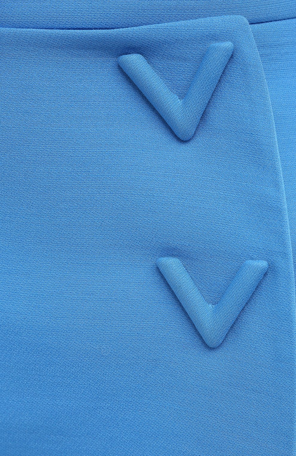 Женская юбка-шорты VALENTINO голубого цвета, арт. UB3RA6N01CF | Фото 5 (Женское Кросс-КТ: Шорты-одежда, Юбка-одежда, юбка-шорты; Материал внешний: Шерсть, Шелк; Длина Ж (юбки, платья, шорты): Мини; Материал подклада: Вискоза)