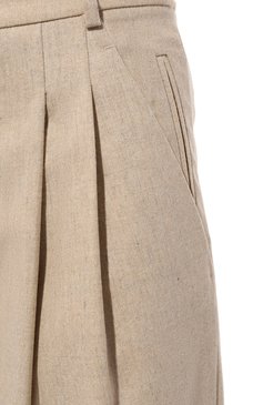 Женские шерстяные брюки ELEVENTY бежевого цвета, арт. H80PANH04/TES0H041 | Фото 5 (Силуэт Ж (брюки и джинсы): Широкие; Материал внешний: Шерсть; Длина (брюки, джинсы): Стандартны е; Женское Кросс-КТ: Брюки-одежда; Материал сплава: Проставлено; Драгоценные камни: Проставлено; Стили: Кэжуэл)