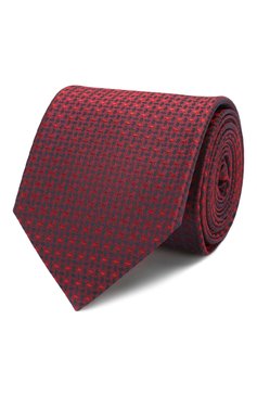 Мужской шелковый галстук HUGO красного цвета, арт. 50423336 | Фото 1 (Принт: С принтом; Материал: Текстиль, Шелк)