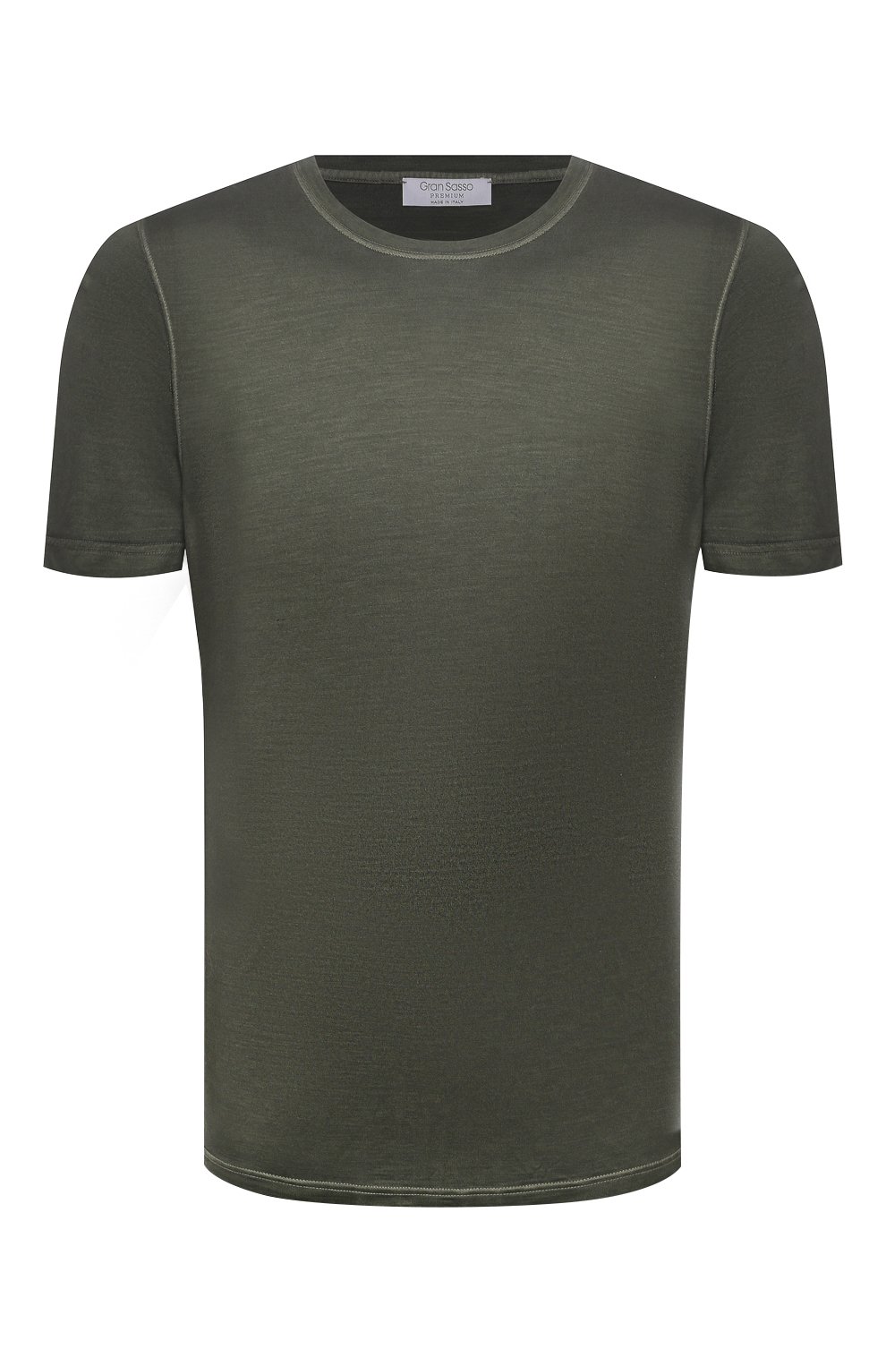 Мужская шелковая футболка GRAN SASSO зеленого цвета, арт. 60133/78302 | Фото 1 (Материал внешний: Шелк; Принт: Без принта, Однотонные; Рукава: Короткие; Длина (для топов): Стандартные; Стили: Кэжуэл)