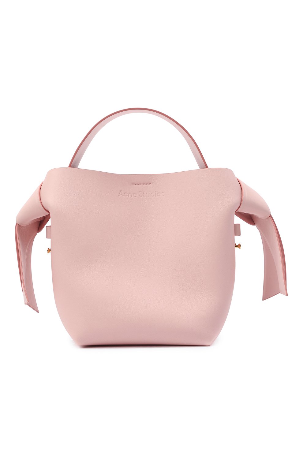 Женская сумка musubi mini ACNE STUDIOS розового цвета, арт. A10093 | Фото 1 (Сумки-технические: Сумки через плечо, Сумки top-handle; Материал: Натуральная кожа; Размер: mini; Ремень/цепочка: На ремешке)