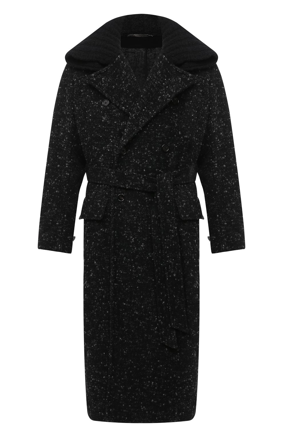 Мужской пальто из шерсти и хлопка DOLCE & GABBANA серого цвета, арт. G024TT/FMMF3 | Фото 1 (Материал внешний: Шерсть; Рукава: Длинные; Мужское Кросс-КТ: Верхняя одежда, пальто-верхняя одежда; Длина (верхняя одежда): Длинные; Стили: Кэжуэл)