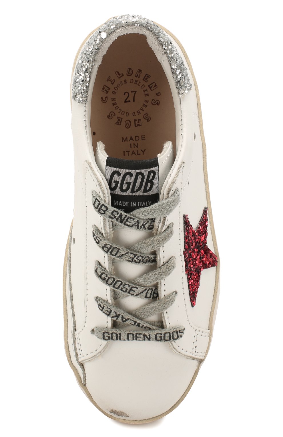 Кожаные кеды Superstar GOLDEN GOOSE DELUXE BRAND детские белого цвета —  купить в интернет-магазине ЦУМ, арт. G36KS001.B40