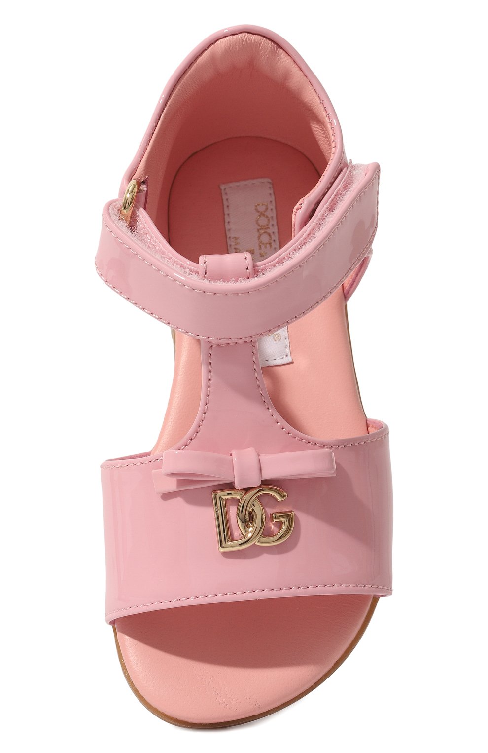 Детские кожаные сандалии DOLCE & GABBANA розового цвета, арт. D20082/A1328 | Фото 4 (Материал внутренний: Натуральная кожа)