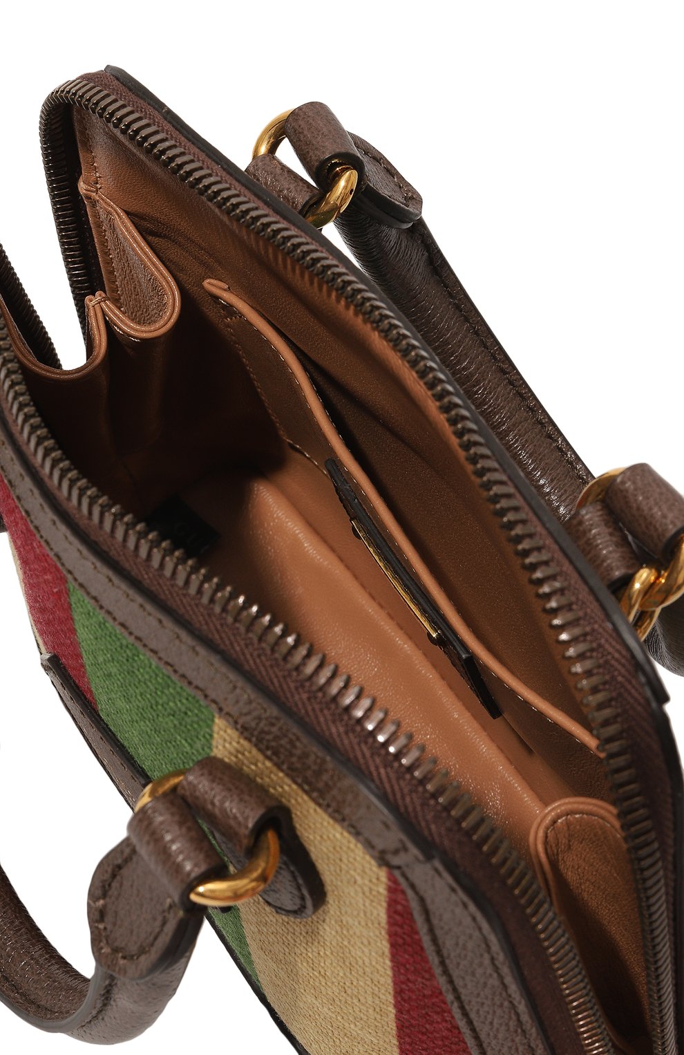 Женская сумка gucci 100 mini GUCCI разноцветного цвета, арт. 676532 ULB6T | Фото 5 (Сумки-технические: Сумки top-handle; Размер: mini; Ремень/цепочка: На ремешке; Материал: Текстиль)