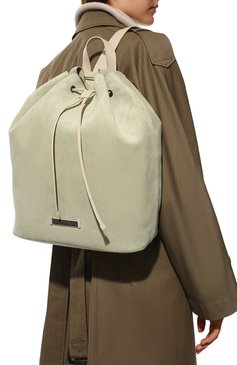 Женский рюкзак BRUNELLO CUCINELLI светло-зеленого цвета, арт. MBDLD2360 | Фото 6 (Материал: Натуральная кожа, Натуральная замша; Региональные ограничения белый список (Axapta Mercury): RU; Стили: Кэжуэл; Размер: large)