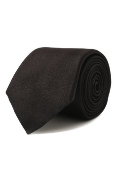Мужской шелковый галстук GIORGIO ARMANI черного цвета, арт. 360054/8P998 | Фото 1 (Материал: Текстиль, Шелк; Принт: Без принта; Материал сплава: Проставлено; Нос: Не проставлено)