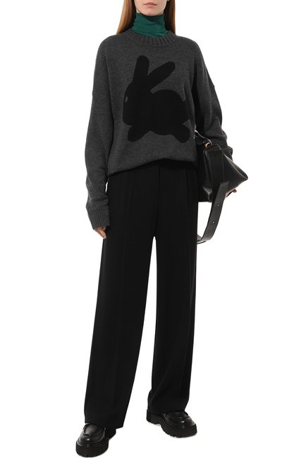 Женские шерстяные брюки WINDSOR черного цвета, арт. 52 DH253H/10001443 | Фото 2 (Материал сплава: Проставлено; Драгоценные камни: Проставлено; Длина (брюки, джинсы): Стандартные; Материал внешний: Шерсть)