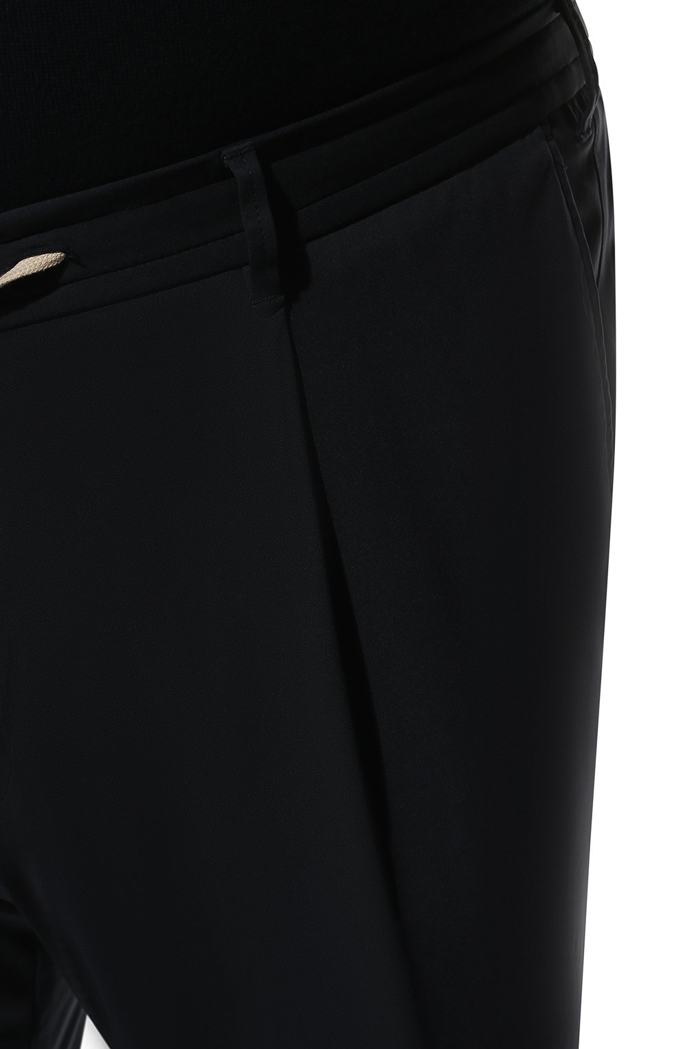 Мужские брюки EDUARD DRESSLER темно-синего цвета, арт. 250130/53J24 | Фото 5 (Длина (брюки, джинсы): Стандартные; Случай: Повседневный; Материал внешний: Синтетический материал; Стили: Кэжуэл)