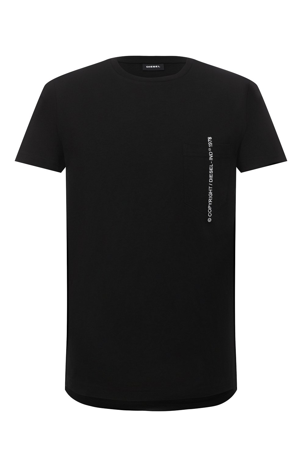Хлопковая футболка Diesel Чёрный 00SASJ/0AAXJ 5460483