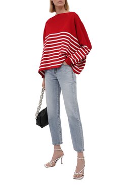 Женский хлопковый пуловер VALENTINO красного цвета, арт. WB3KC24F6H0 | Фото 2 (Рукава: Длинные; Длина (для топов): Стандартные; Материал сплава: Проставлено; Материал внешний: Хлопок; Женское Кросс-КТ: Пуловер-одежда; Драгоценные камни: Проставлено; Стили: Кэжуэл)