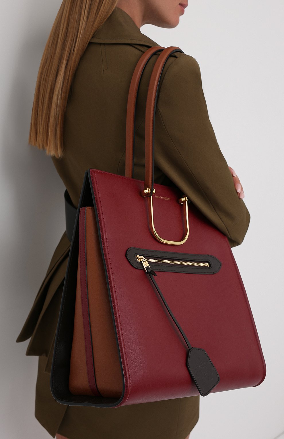 Женская сумка tall story ALEXANDER MCQUEEN разноцветного цвета, арт. 624973/D78RT | Фото 5 (Сумки-технические: Сумки top-handle; Размер: medium; Материал: Натуральная кожа)