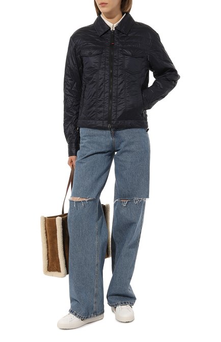 Женская куртка BOGNER FIRE+ICE темно-синего цвета, арт. 34525170 | Фото 2 (Длина (верхняя одежда): Короткие; Рукава: Длинные; Кросс-КТ: Куртка, Утепленный; Стили: Кэжуэл)