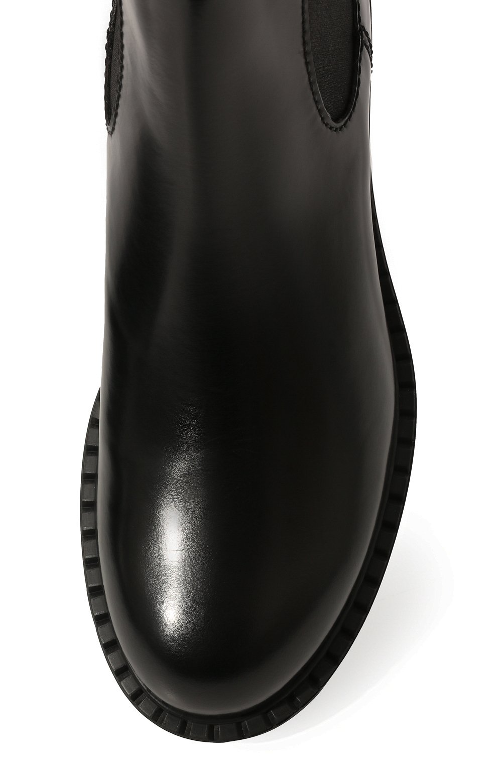 Мужские кожаные челси PRADA черного цвета, арт. 2TE168-P39-F0002 | Фото 6 (Материал утеплителя: Без утеплителя; Подошва: Плоская; Мужское Кросс-КТ: Челси-обувь)