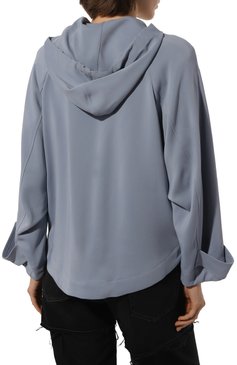 Женская шерстяная куртка LORENA ANTONIAZZI голубого цвета, арт. A2365CP11B/4366 | Фото 4 (Кросс-КТ: Куртка; Материал внешний: Шерсть; Рукава: Длинные; Материал сплав а: Проставлено; Драгоценные камни: Проставлено; Длина (верхняя одежда): Короткие; Стили: Кэжуэл)