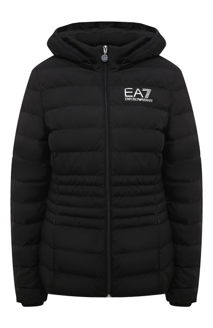 Женская утепленная куртка EA 7 черного цвета, арт. 8NTB23/TNF8Z | Фото 1 (Материал внешний: Синтетический материал; Материал сплава: Проставлено; Драгоценные камни: Проставлено; Материал подклада: Синтетический материал; Длина (верхняя одежда): Короткие; Рукава: Длинные)