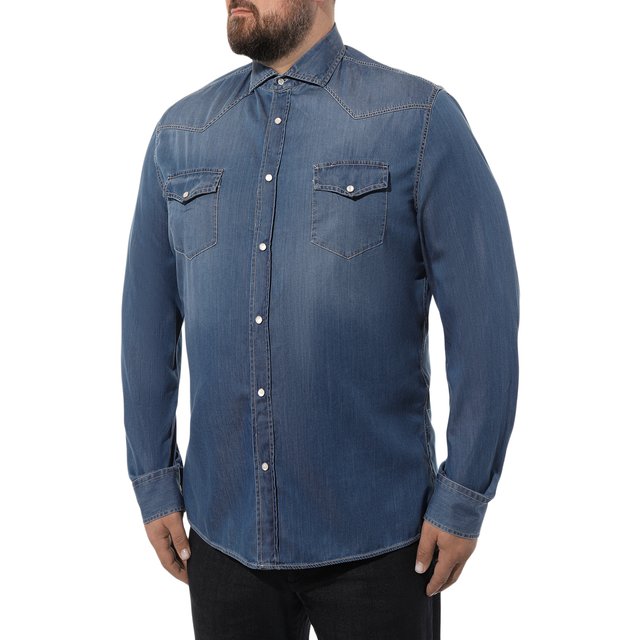 фото Джинсовая рубашка brunello cucinelli