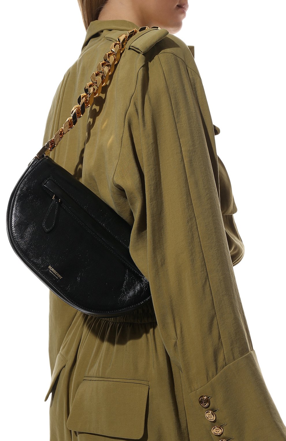 Женская сумка olympia medium BURBERRY черного цвета, арт. 8040119 | Фото 6 (Сумки-технические: Сумки top-handle; Размер: medium; Материал: Натуральная кожа; Материал сплава: Проставлено; Драгоценные камни: Проставлено)