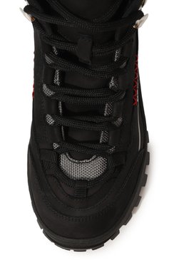 Детские кожаные ботинки DSQUARED2 черного цвета, арт. 75661/36-40 | Фото 4 (Кросс-КТ: хайкеры; Материал сплава: Проставлено; Нос: Не проставлено; Материал внутренний: Текстиль)