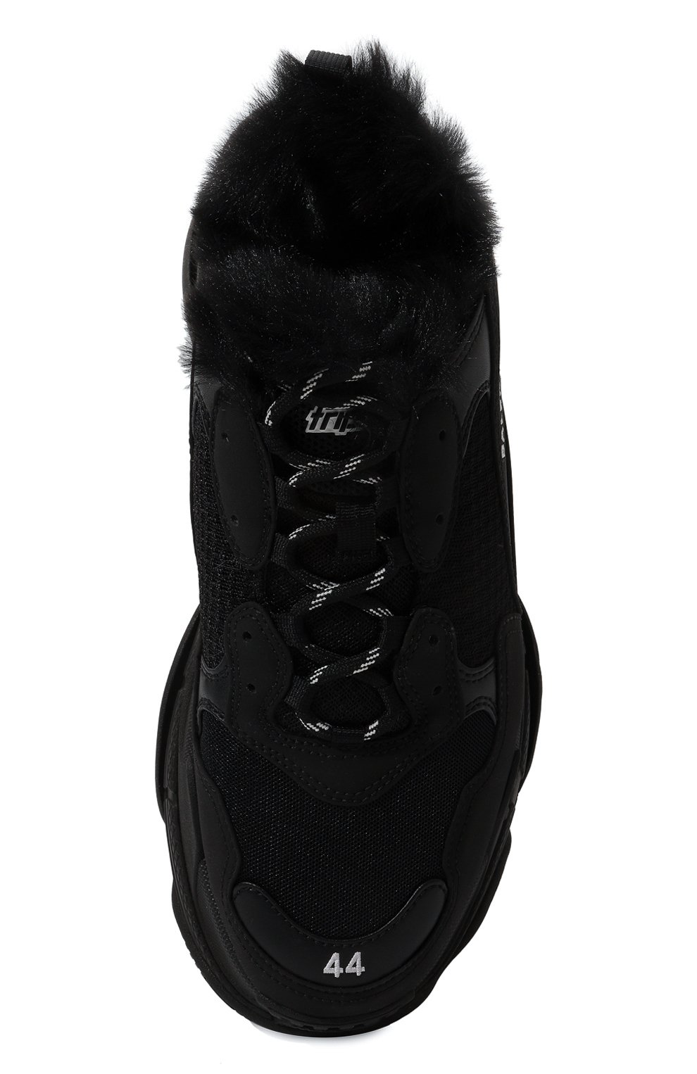 Мужские комбинированные кроссовки triple s BALENCIAGA черного цвета, арт. 668563W3CQ5 | Фото 6 (Материал внешний: Экокожа, Текстиль; Материал утеплителя: Экомех; Стили: Классический)