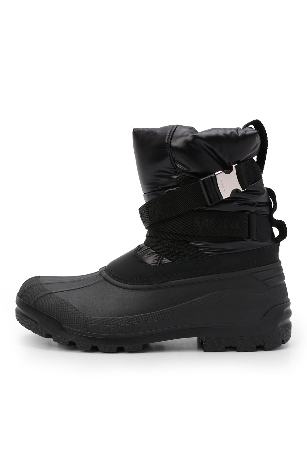 Мужские сапоги summus MONCLER черного цвета, арт. G2-09A-4H600-00-02SYD | Фото 4 (Материал внешний: Экокожа, Текстиль; Каблук высота: Высокий; Высота голенища: Высокие; Материал внутренний: Натуральная кожа, Текстиль; Подошва: Плоская; Мужское Кросс-КТ: Сапоги-обувь, Дутики)