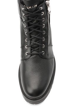 Мужские кожаные ботинки BALMAIN черного цвета, арт. UM1C148/LGLS | Фото 5 (Мужское Кросс-КТ: Ботинки-обувь, Байкеры-обувь; Материал внутренний: Натуральная кожа; Материал утеплителя: Без утеплителя; Подошва: Плоская)