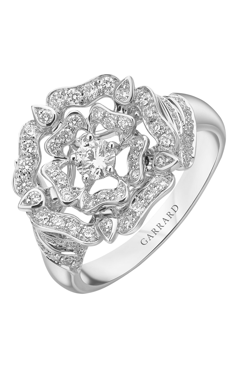 Женские кольцо GARRARD бесцвет ного цвета, арт. 2012504 | Фото 1 (Материал сплава: Белое золото; Драгоценные камни: Бриллианты)
