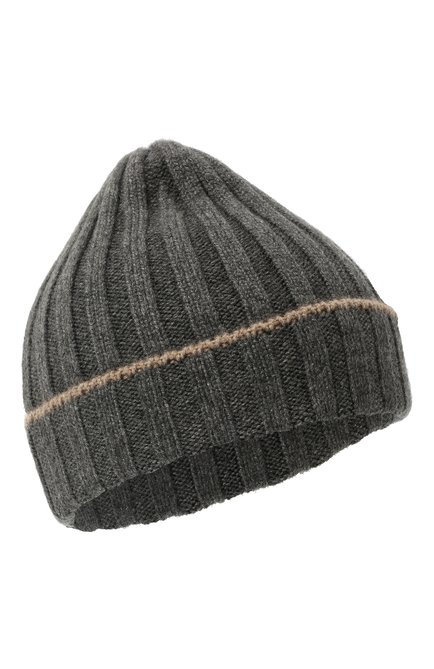 Мужская кашемировая шапка BRUNELLO CUCINELLI темно-серого цвета, арт. M2240900 | Фото 1 (Материал: Шерсть, Кашемир, Текстиль; Кросс-КТ: Трикотаж)