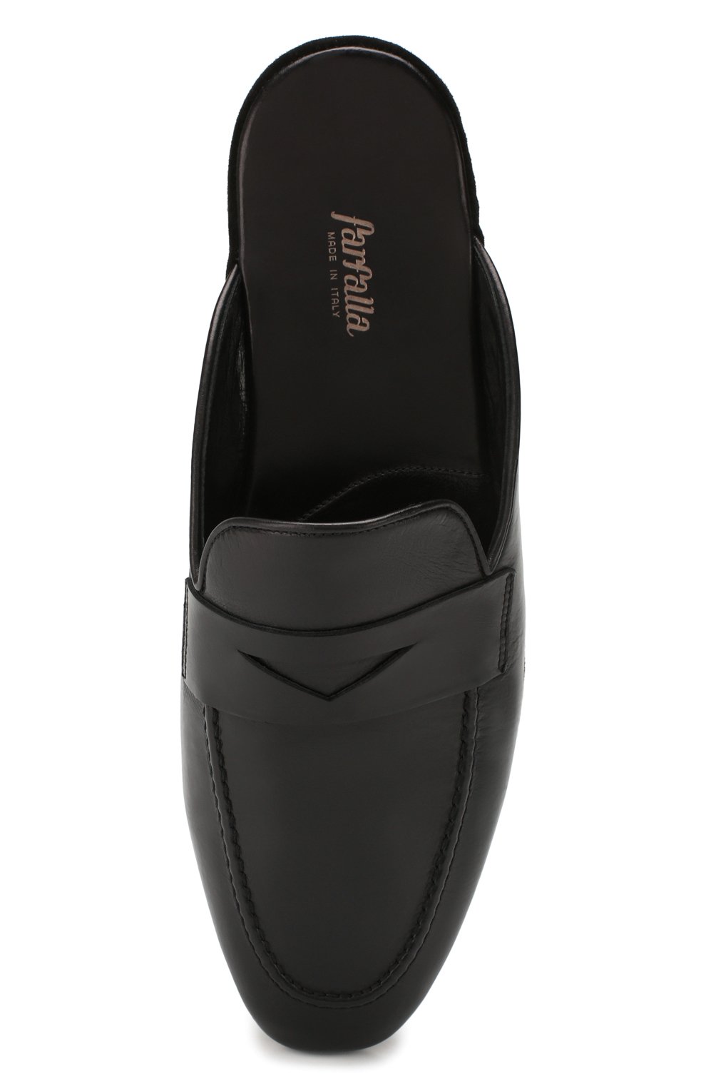Мужского кожаные домашние туфли FARFALLA черного цвета, арт. G13 | Фото 5 (Материал внутренний: Натуральная кожа; Мужское Кросс-КТ: тапочки-обувь)