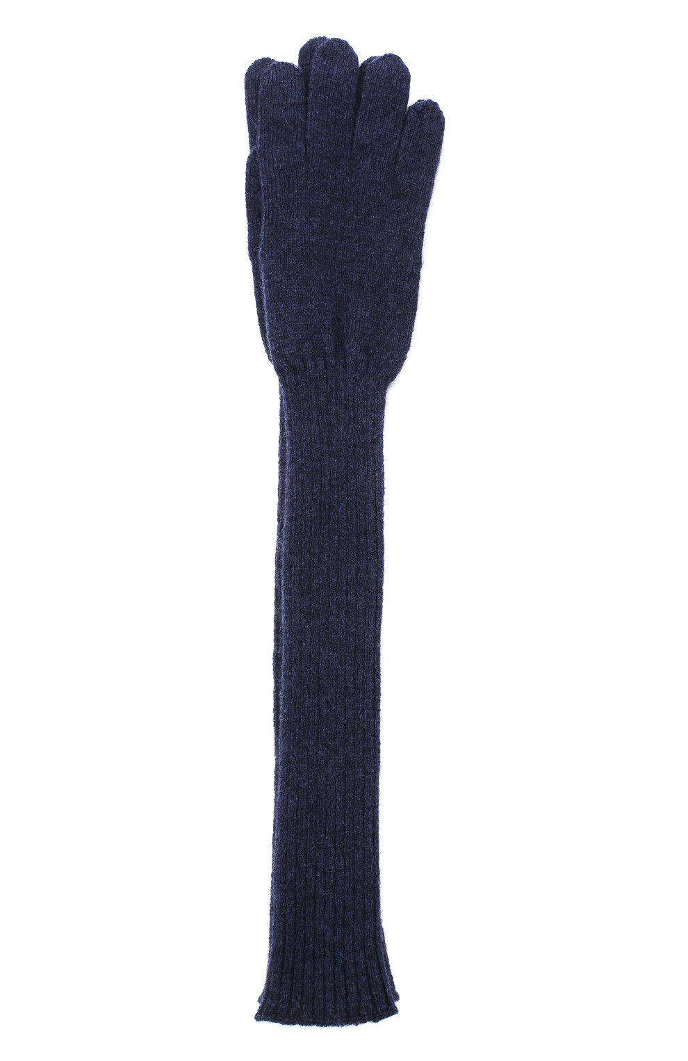 Женские удлиненные кашемировые перчатки TEGIN синего цвета, арт. 2483 | Фото 1 (Материал: Текстиль, Кашемир, Шерсть; Кросс-КТ: Трикотаж; Длина (верхняя одежда): Длинные)