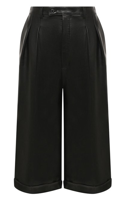 Женские кожаные шорты SAINT LAURENT черного цвета по цене 362500 руб., арт. 636127/Y50A2 | Фото 1