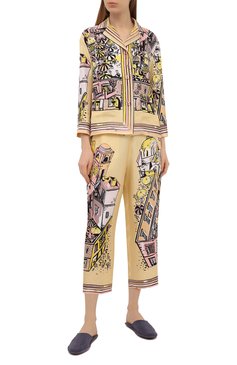 Женские шелковые брюки EMILIO PUCCI желтого цвета, арт. 1HRT20/1H721 | Фото 2 (Материал внешний: Шелк; Женское Кросс-КТ: Брюки-белье)