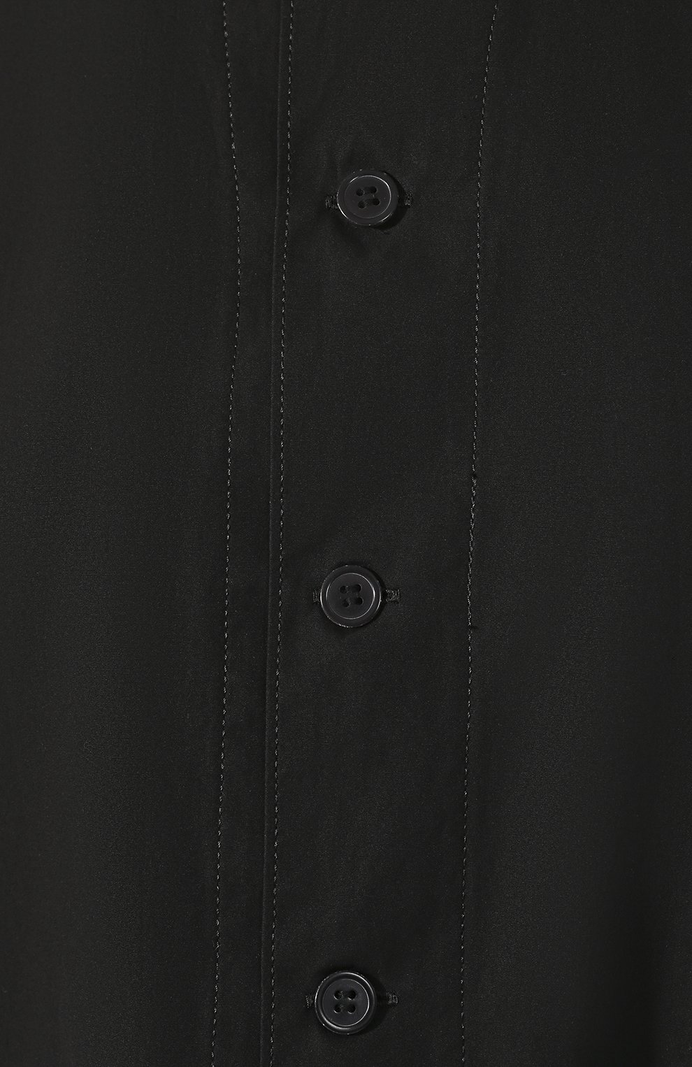Женская хлопковая рубашка YOHJI YAMAMOTO черного цвета, арт. NN-B06-001 | Фото 5 (Рукава: Длинные; Принт: Без принта; Женское Кросс-КТ: Рубашка-одежда; Длина (для топов): Удлиненные; Материал внешний: Хлопок)