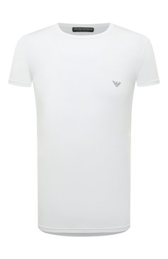 Мужская футболка EMPORIO ARMANI белого цвета, арт. 111035/3R511 | Фото 1 (Кросс-КТ: домашняя одежда; Рукава: Короткие; Материал внешний: Синтетический материал; Длина (для топов): Стандартные)