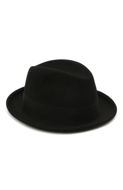 Женска я фетровая шляпа SAINT LAURENT черного цвета, арт. 664616/3YH12 | Фото 1 (Материал: Шерсть, Текстиль)