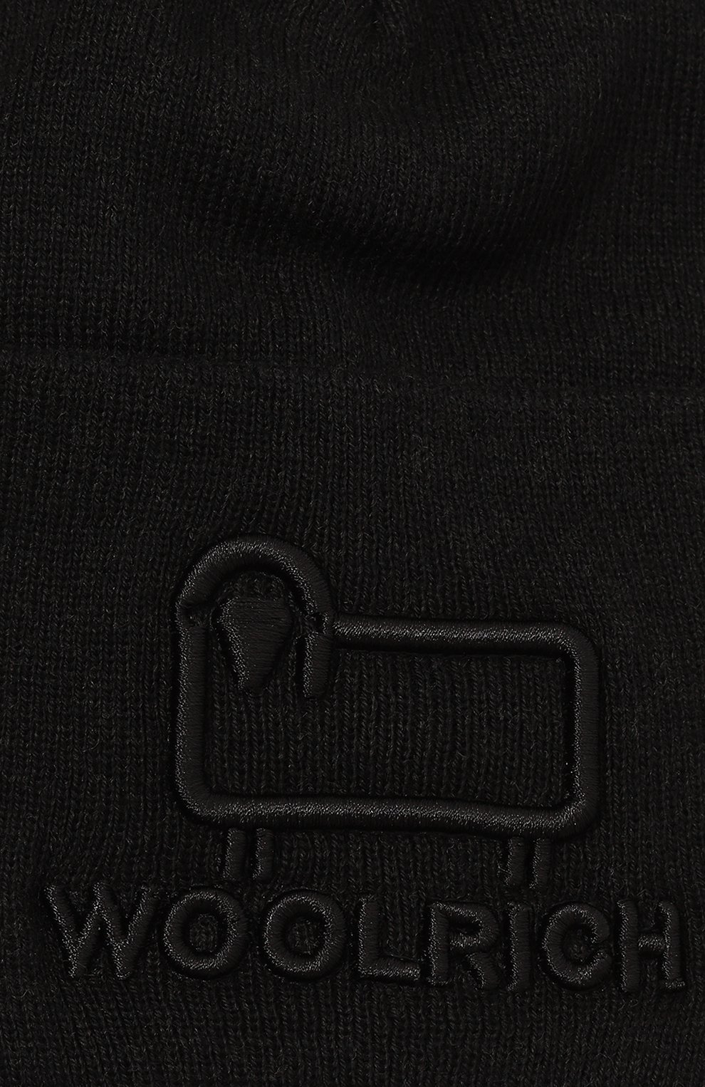Женская шапка из хлопка и шерсти WOOLRICH черного цвета, арт. CFWOAC0172MRUF0588 | Фото 4 (Материал: Текстиль, Хлопок; Материал сплава: Проставлено; Нос: Не проставлено)