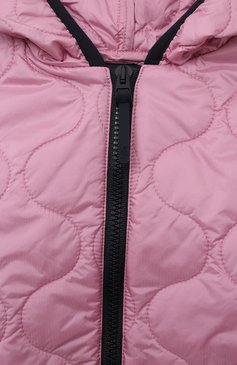 Детская стеганая куртка IL GUFO розового цвета, арт. P23GR187N0068/2A-4A | Фото 3 (Рукава: Длинные; Материал внешний: Синтетический материал; Материал сплава: Проставлено; Материал подклада: Синтетический материал; Драгоценные камни: Проставлено)