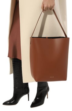 Женский сумка-тоут mami FRENZLAUER светло-коричневого цвета, арт. MAMI/TAN | Фото 2 (Сумки-технические: Сумки-шопперы; Размер: medium; Материал: Натуральная кожа)